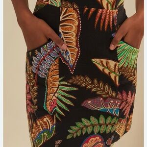FARM Rio Black Multicolor Mini Dress